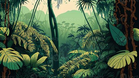 Botanical Jungle Digital Print Wallpaper features a perfect tropical ...