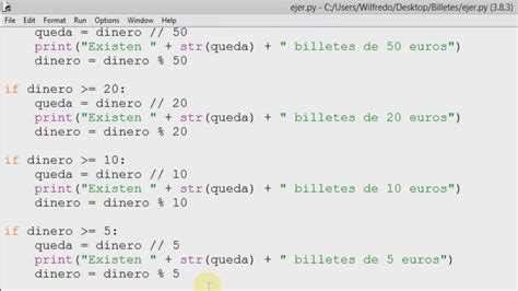 Ejercicio De Desglose En Billetes Y Monedas En Python Youtube