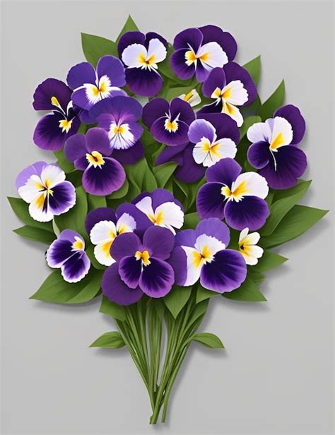 Premium AI Image | pansy Isolated flower arrangement