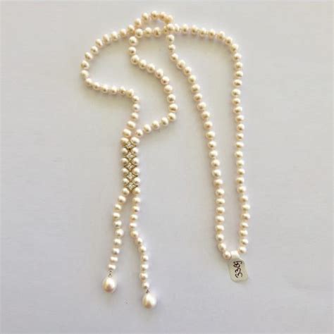 Freshwater Pearl Necklace 7mm White Swarovski Crystals