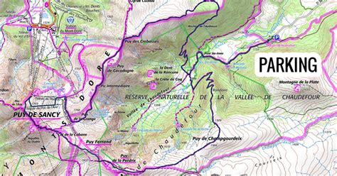 Le Puy de Sancy via la vallée de Chaudefour Cartes IGN et topo de rando