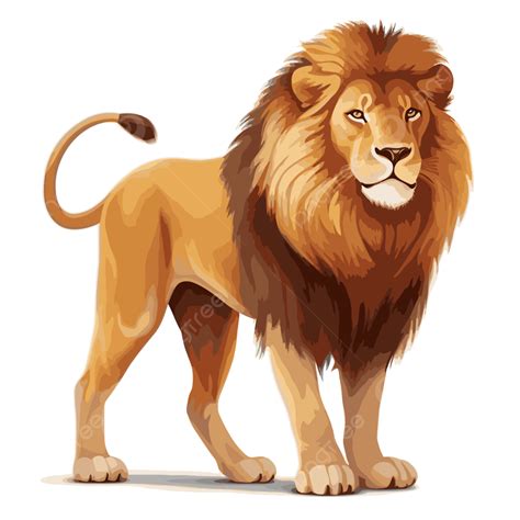 Realistic Lion Vector Sticker Clipart Lion On A White Background