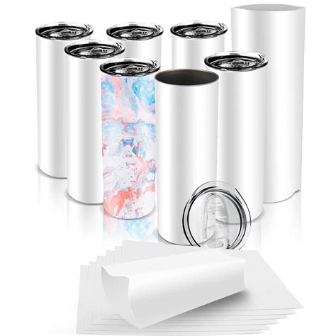 Buy XccMe 8 Pack Sublimation Tumblers Bulk 20 Oz Skinny Stainless Steel