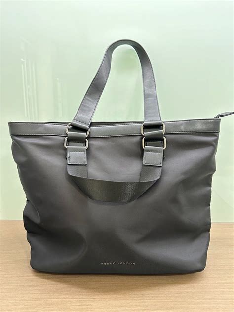 KEDDO LONDON Nylon/Leather Large Tote Bag in Black, Women's Fashion ...