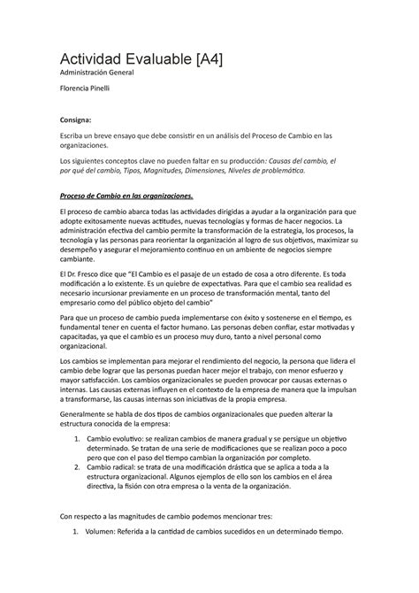 Actividad Evaluable A4 Administración General UBA Studocu