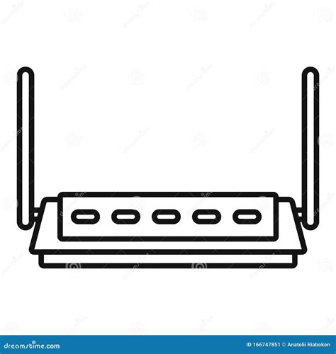 Het De Routerpictogram Van De Firewall Overzichtsstijl Vector