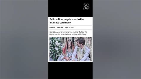 Fatima Bhutto Gets Married In Intimate Ceremony Youtube