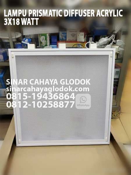 Jual Lampu Prismatic Diffuser Acrylic 3x18 Watt Sinar Cahaya