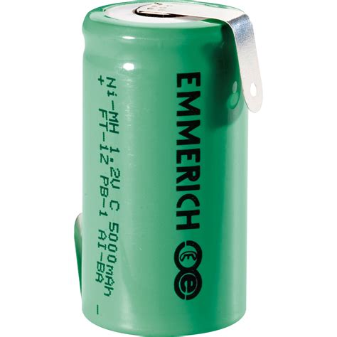 Emmerich 255042 NiMH C Size 1 2V 5000mAh Rechargeable Battery Tagged