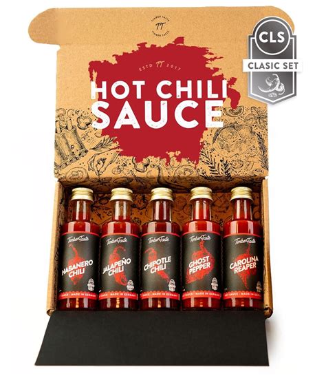 TIMBER TASTE Chili Sauce Geschenkset 5 X 40 Ml Hot Sauce Chili Set