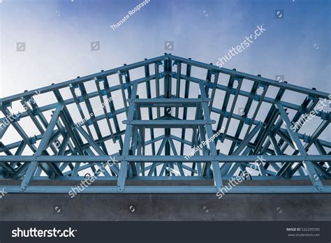 Structure Steel Roof Frame Building Construction Stock Photo 532295590 ...