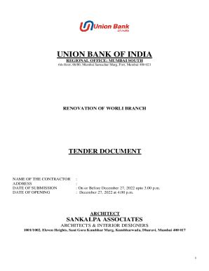 Fillable Online Tender For Disposal Of 13 Cars Pdf Union Bank Of