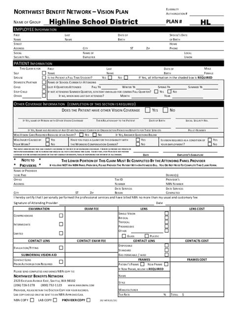 Fillable Online Northwest Benefit Network Nbn Web Claim Form