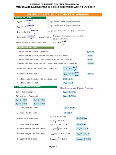 Diseño De Estribos De Puentes Con Aashto Lrfd 01 Pdf Hormigón Concreto Reforzado