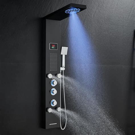 Rovogo Led Shower Panel Tower System With Mist Rainfall Shower Body