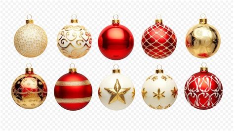 Premium PSD | Collection set of various christmas ornaments isolated on ...