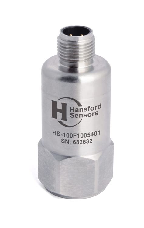 HS 100F Top Exit Filtered 4 Pin M12 Accelerometer Hansford Sensors