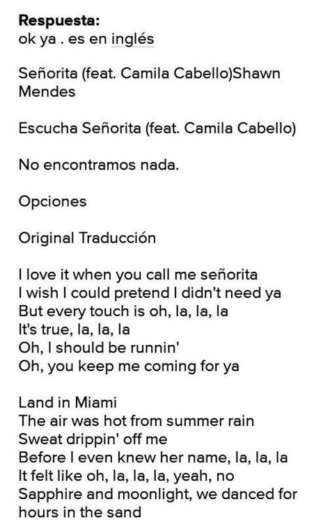 letra de la canción completa de señorita de Camila cabello y Shawn