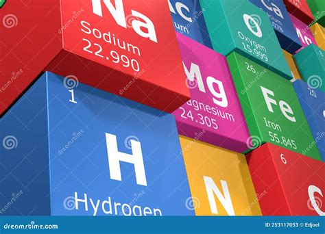 D Ilustraci N De Cubos De Los Elementos De La Tabla Peri Dica Ox Geno