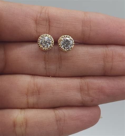 1 Ct Diamond Earrings 14kt Gold Lab Grown Diamond Earrings Diamond