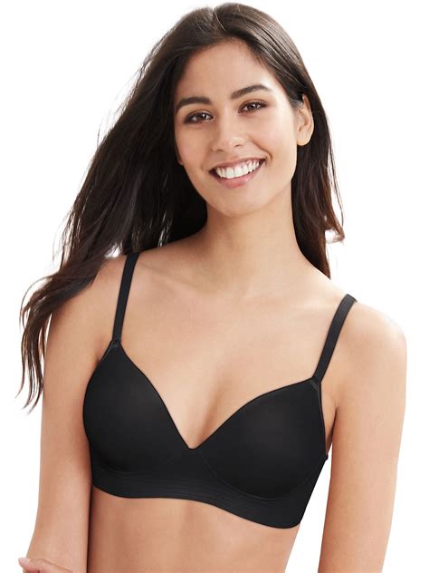 Hanes Ultimate Women S Wireless Bra With No Dig Support Black M