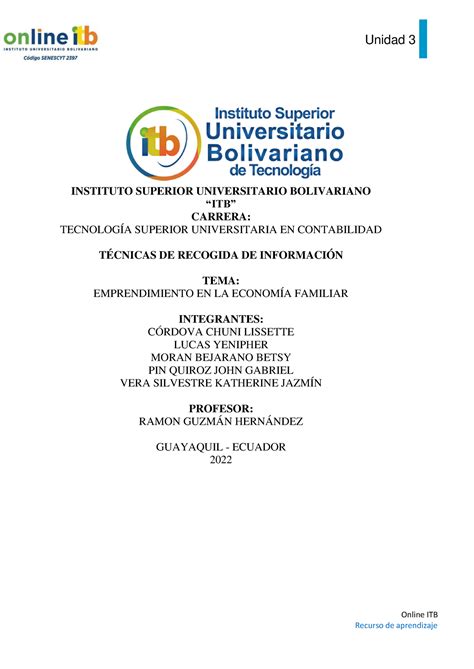 Tarea Virtual N 4 Online ITB INSTITUTO SUPERIOR UNIVERSITARIO