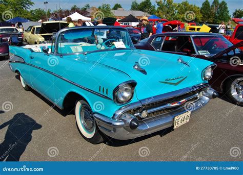 1957 Red Convertible Chevrolet Corvette Rear View Editorial Image ...