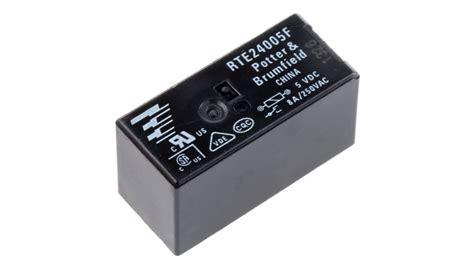 Te Connectivity 8a功率继电器 5v 直流 Dpdt 2极 Pcb安装式 Rte24005f Rs