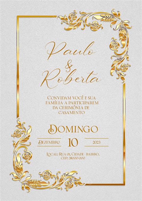 Modelo De Convite De Casamento Paulo E Roberta Convidam Voc E Sua