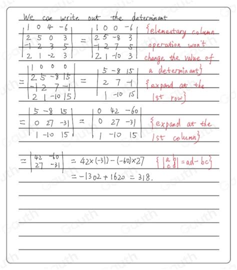 Solved: 7.Find the determinant of the 4x4 matrix [Math]