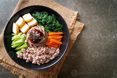 Korean spicy cold noodles 3006814 Stock Photo at Vecteezy