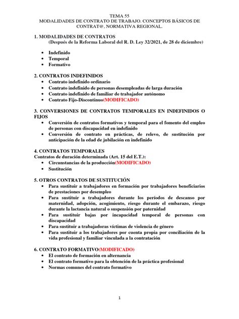 A Modalidade De Contrato Take If Offered É Caracterizada Por - Modalidades de Contrato Laboral | PDF | Derecho laboral | Trabajo temporal