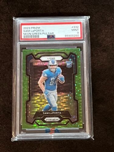 Panini Prizm Sam Laporta Rookie Neon Green Pulsar Rc Lions