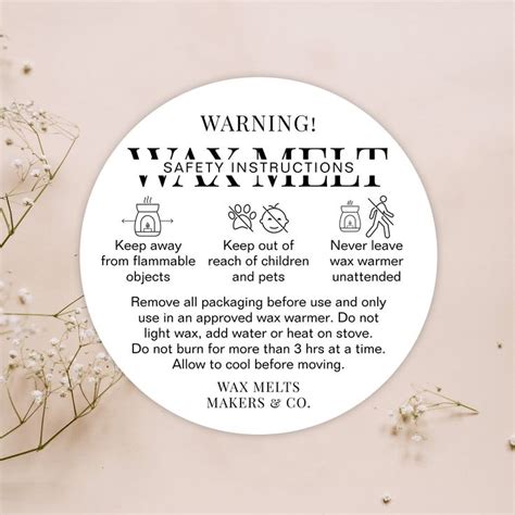 Minimalist Wax Melts Warning Label Modern Black Zazzle Wax Melts