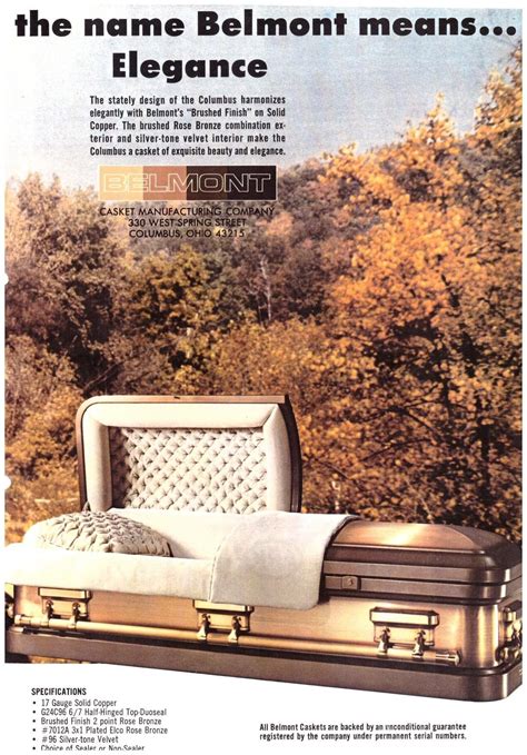 Belmont Casket Manufacturing Co Advertisement Casket Vintage Ads