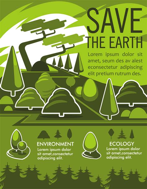 Save The Earth And Natural Resources Eco Poster 16138190 Vector Art At