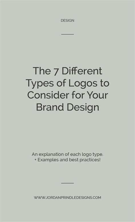 types  logos     brand design  explanation   logo