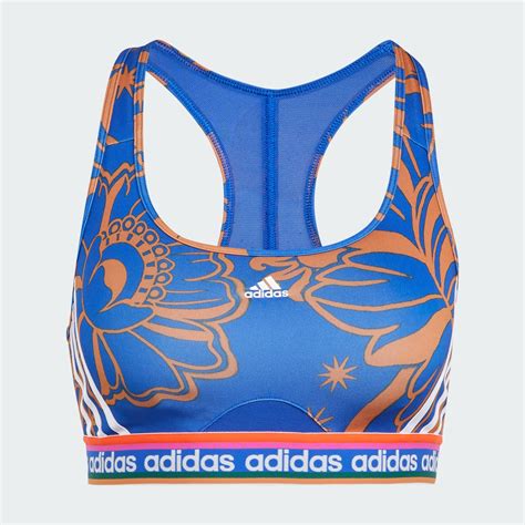 Adidas Adidas X Farm Rio Medium Support Bra Blue Adidas Uae