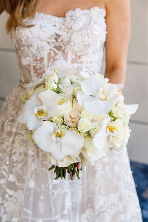 Ivory & White Rose and Orchid Bouquet