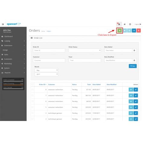 Opencart Customer And Order Data To Excel Csv Ocmod