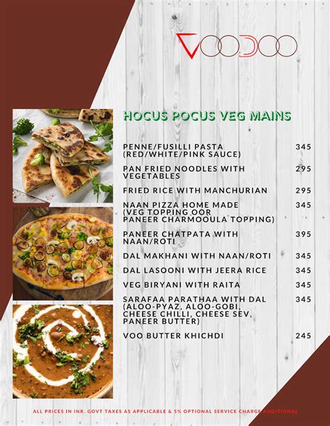 Menu At The Voodoo Bar And Lounge Indore Ti Mall