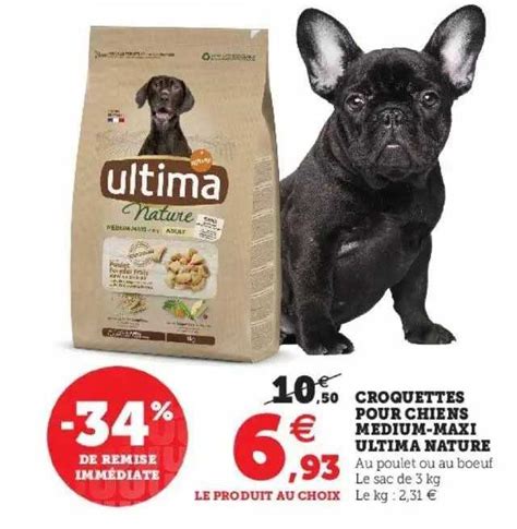 Promo Croquettes Pour Chiens Medium Maxi Ultima Nature Chez Hyper U