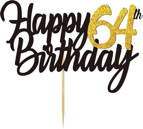 Amazon Happy 64th Birthday Cake Toppers Glitter 64th Anniversary