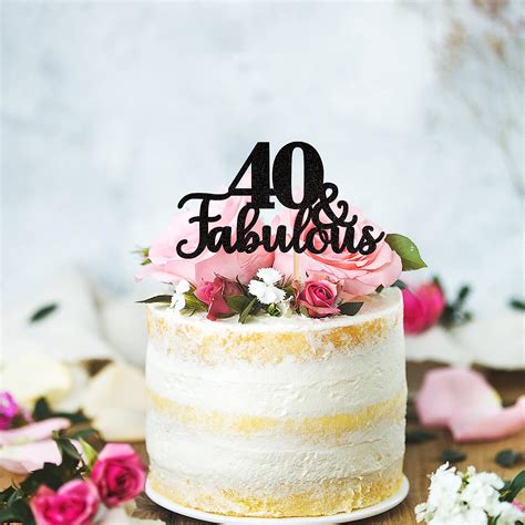 Buy 1 PCS 40 Fabulous Cake Topper Glitter Forty And Fabulous Cake