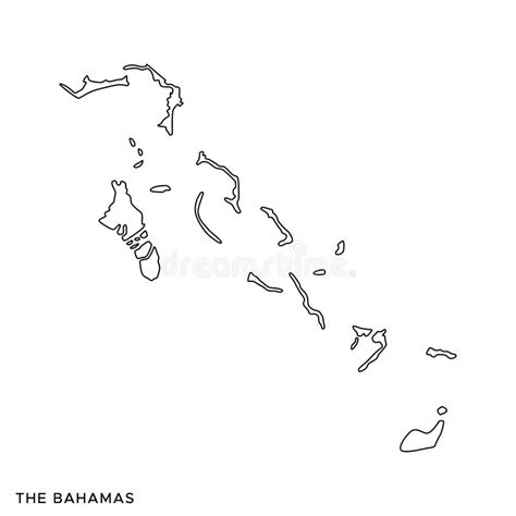 Outline Map Of The Bahamas Vector Design Template Editable Stroke