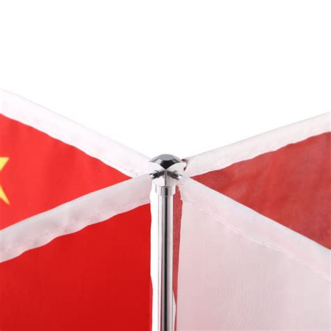 F31 4 Sides Cross Types Table Flag Pole Telescoping Stainless Steel