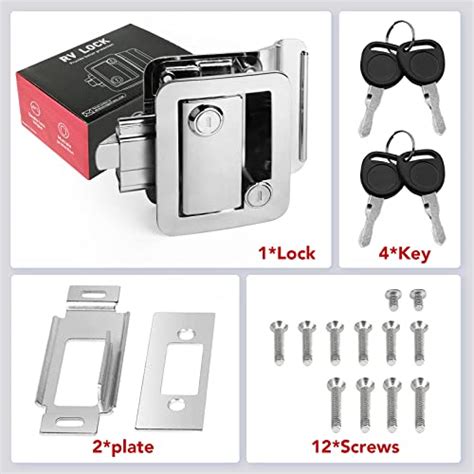 Mking Rv Entry Door Lock Trailer Door Lock With Paddle Deadbolt Zinc Alloy Chrome Camper