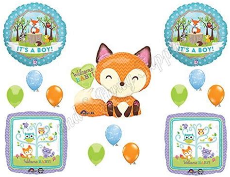 Its A Boy Woodland Friends Baby Shower Balloons Decoration Supplies