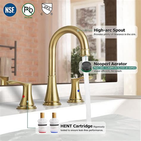 Brushed Gold Double Handle Bathroom Faucet Agb Retail