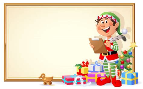 600 Christmas Elf Holding A Sign Stock Illustrations Royalty Free